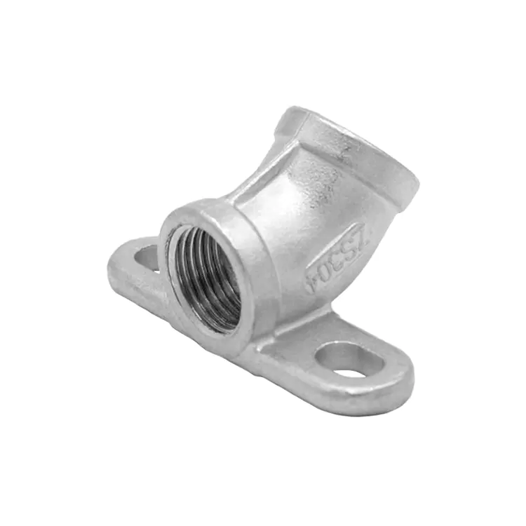 Codo de 45 graos con soporte de montaxe