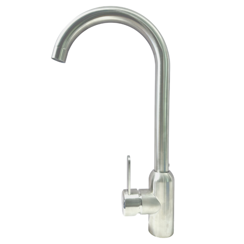 Grifo para lavabo de aceiro inoxidable cepillado con rotación de 360 ​​°