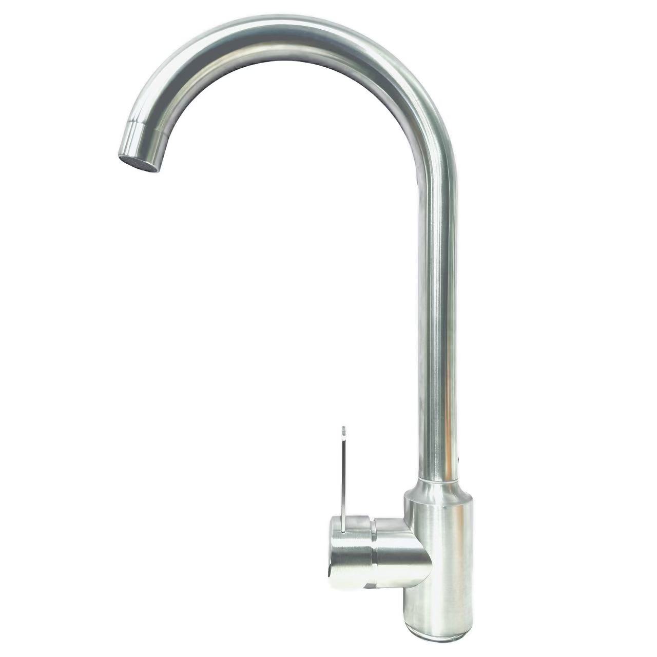 Grifo de fregadero giratorio delgado de aceiro inoxidable cepillado