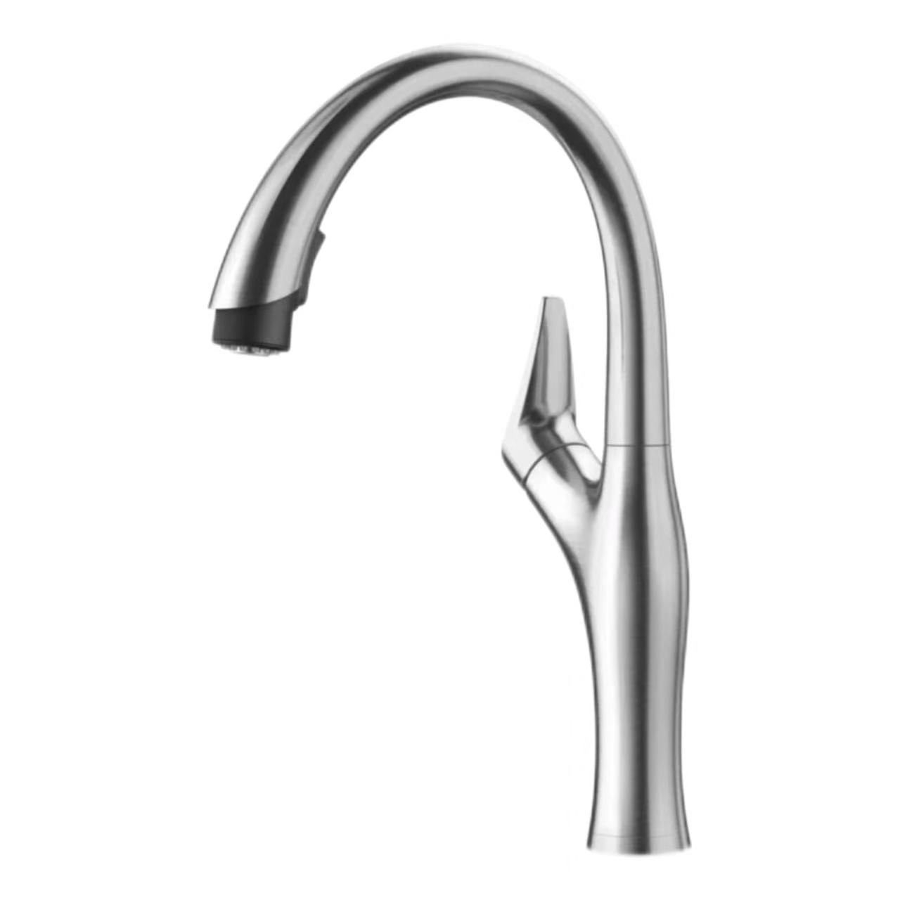Grifo extraíble de cuello de cisne aerodinámico de aceiro inoxidable cepillado