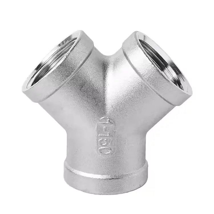 Tee roscado macho tipo Y de aceiro inoxidable BSP