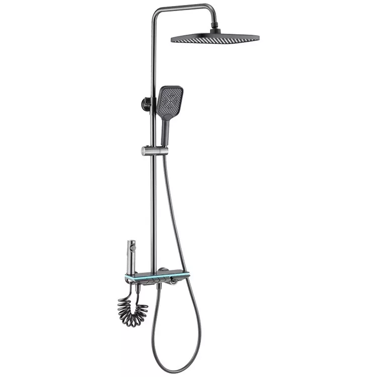 Set de cabezal de ducha de panel grande con tecla de piano con luz LED dixital