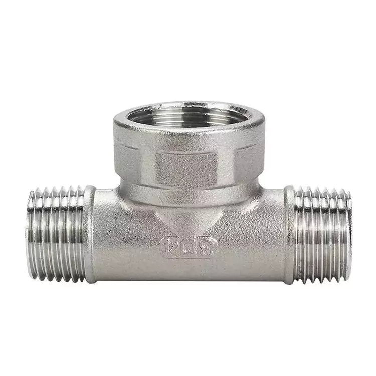 DN15-DN100 BSP Tubo en T de aceiro inoxidable mediano-grande