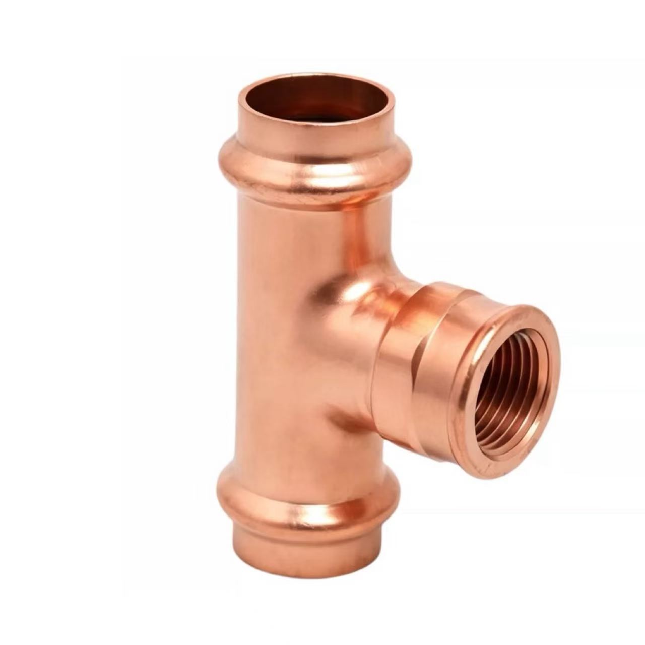 Conector en T de rosca interna de dobre abrazadera