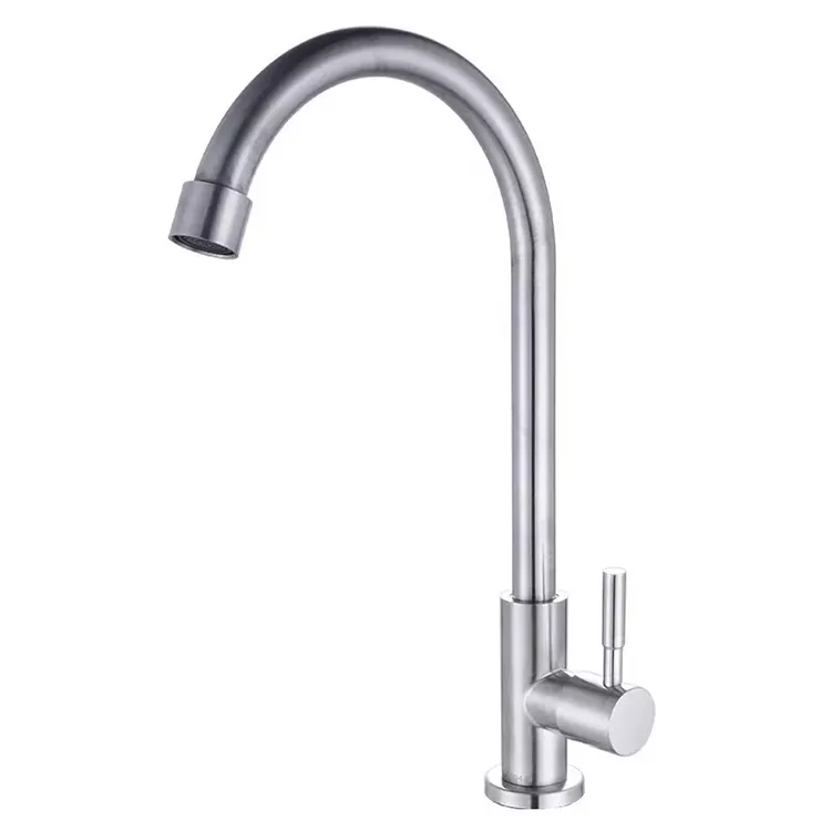 Pía da cociña Tubo único de auga fría Curva pequena
