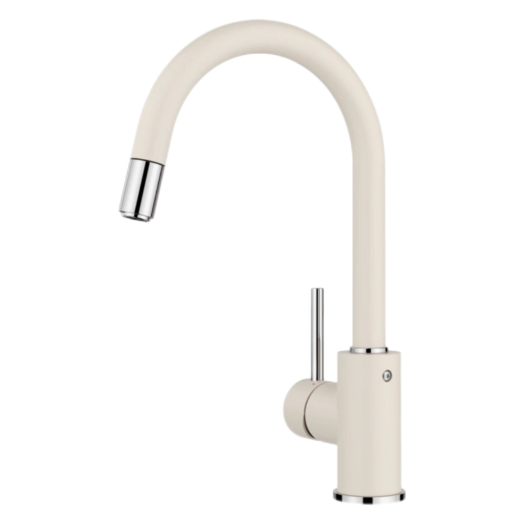 Grifo extraíble de cociña fría e quente de colo de cisne minimalista