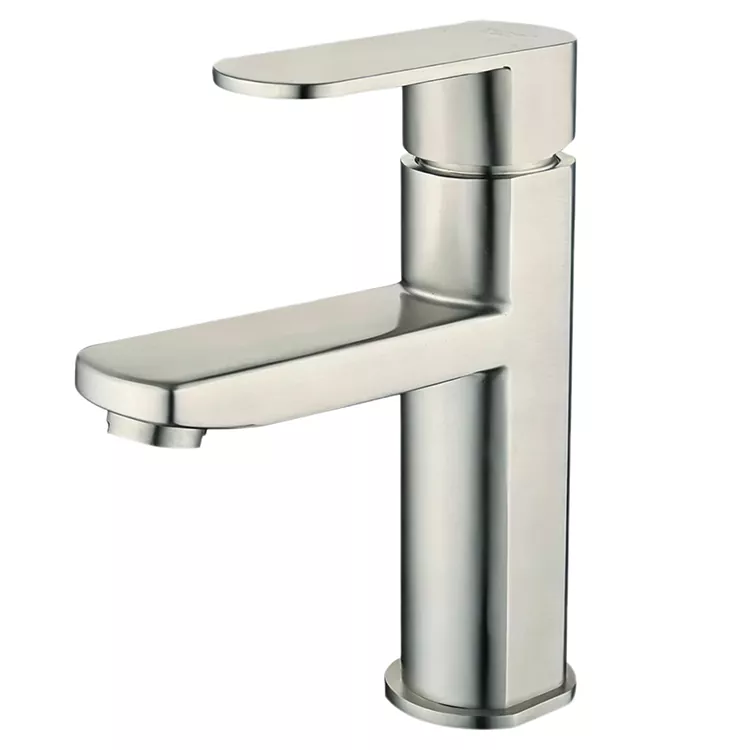 Grifo de lavabo quente e frío de corpo redondo de columna cadrada